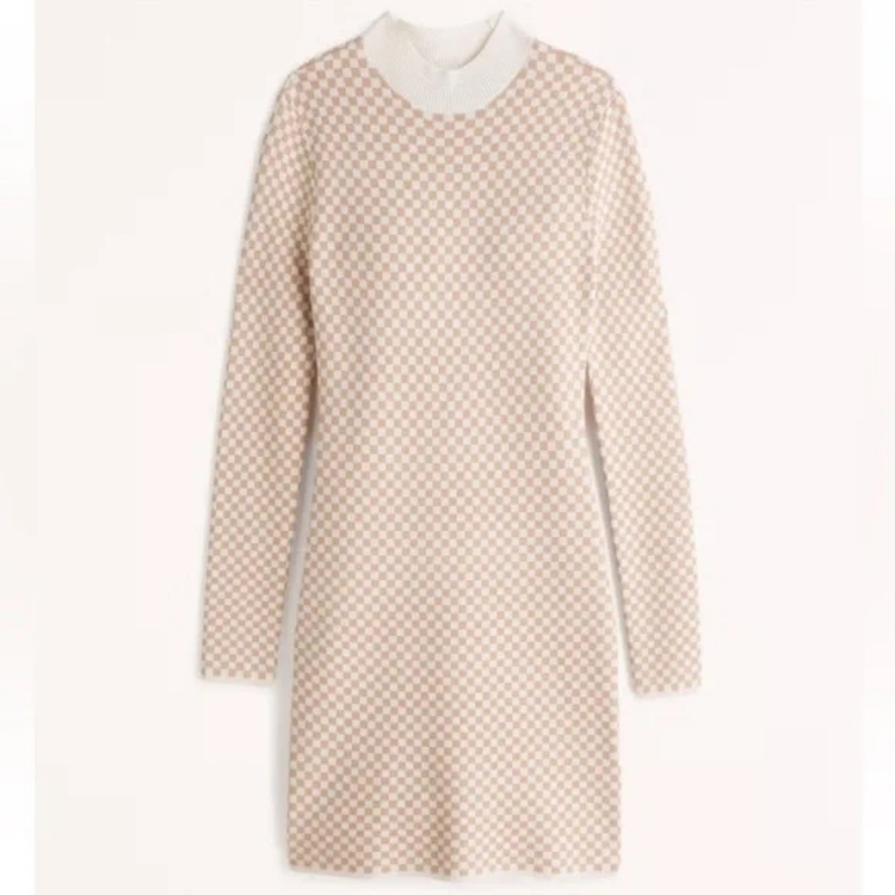 Abercrombie & Fitch Long Sleeve Checkerboard Sweater Dress Size XLT